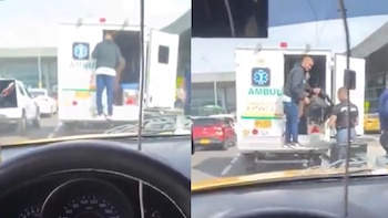 Concejal denunció en video el presunto uso de una ambulancia para transportar pasajeros y equipaje cerca de El Dorado de Bogotá