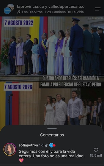 La joven utilizó sus redes sociales para desmentir rumores de separación familiar - crédito laprovincia.co / Instagram