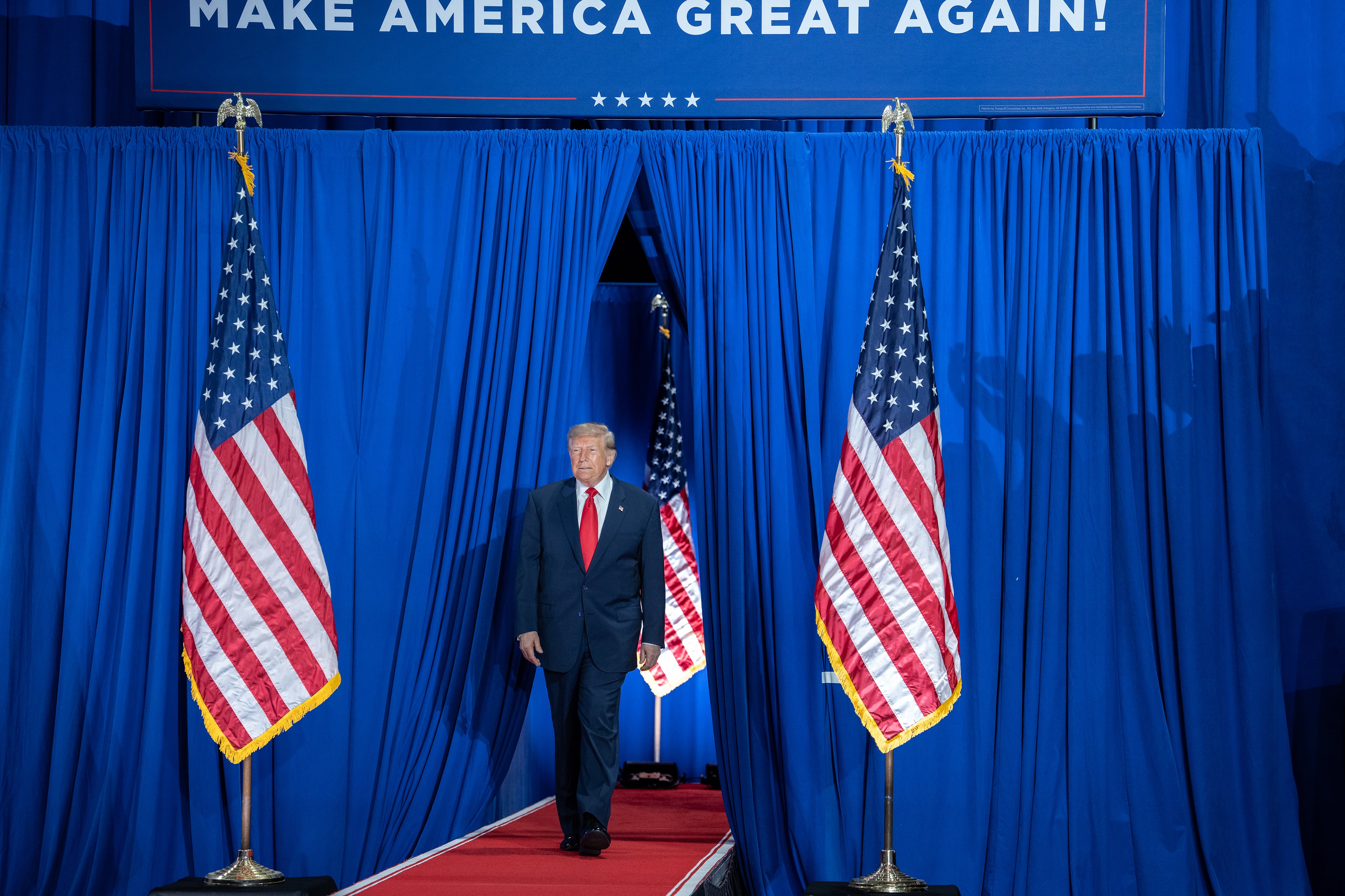 President Donald Trump arrives to deliver remarks for a campaign rally at The Oncenter in Syracuse, N.Y., on Friday, Oct. 9, 2026. Efforts to jump start diplomatic talks to end Russia’s war against Ukraine were stalled on Saturday after President Trump said the United States would buy Russian diesel, the latest case of Washington’s undermining Kyiv by giving Moscow economic breathing room. (Haiyun Jiang/The New York Times)