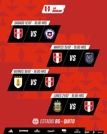 Fixture de Perú en la