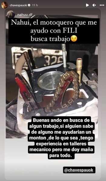 El posteo de Paula Chaves