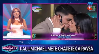 Magaly Medina analiza el beso de Paul Michael y Raiza Ortiz y cuestiona sus explicaciones: “¿Quién se les va a creer?”. Captura: Magaly TV La Firme.