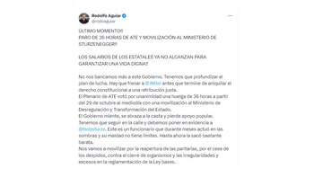 El comunicado de Rodolfo Aguiar