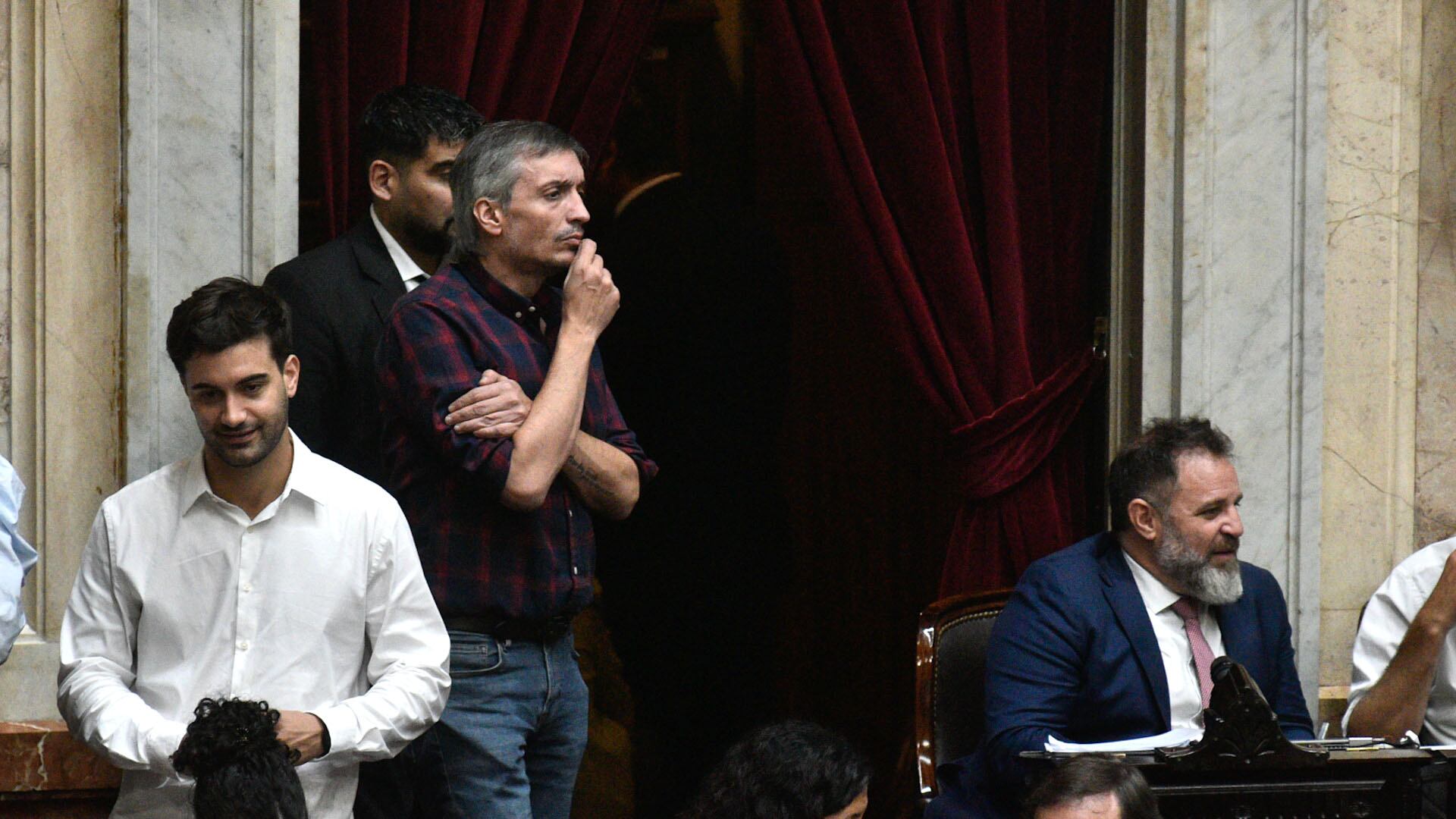 Máximo Kirchner en el recinto de la Cámara de Diputados (Adrián Escándar)
