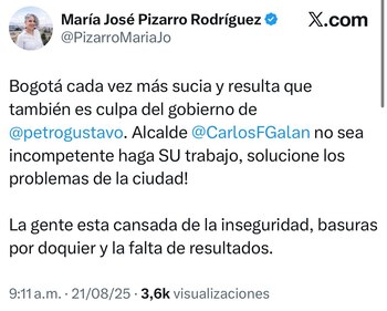 María José Pizarro se despachó