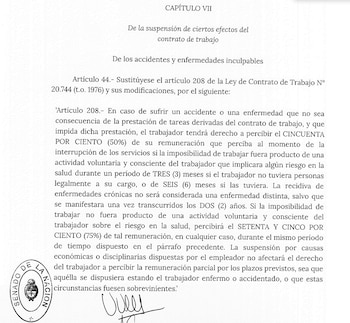 Reforma laboral. El artículo 44