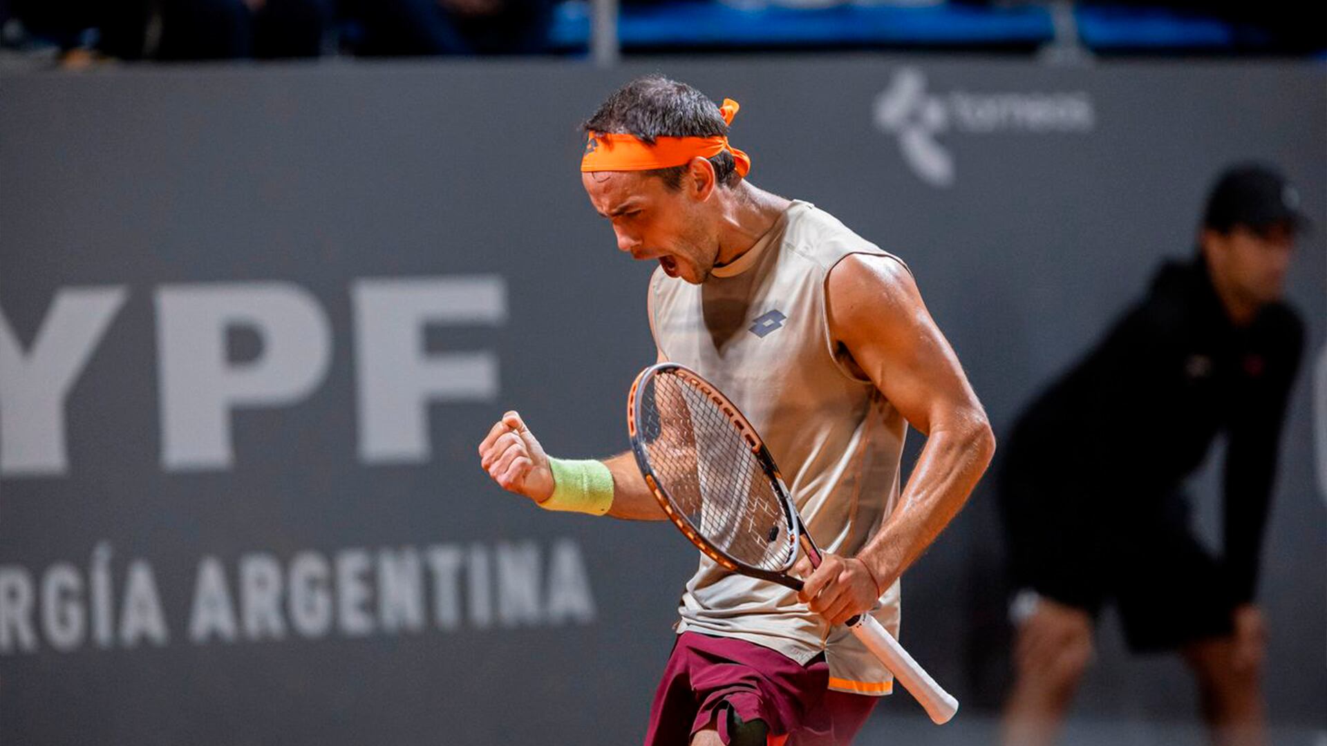 Nicolás Kicker en acción durante el Challenger de Buenos Aires