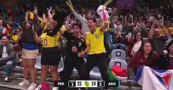 La emoción de los hinchas brasileños tras el punto de Perú ante Argentina.
