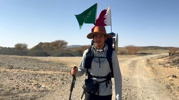 Un aficionado saudita en caminata
