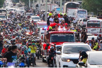 Así fue el recibimiento a Ángel Barajas en Cúcuta - crédito EFE