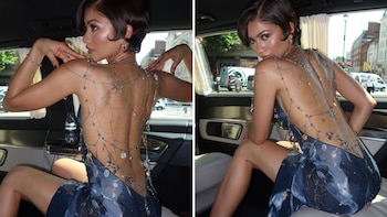 Zendaya deslumbró en París: telaraña de joyas y vestido de archivo en la alfombra roja de Spider-Man