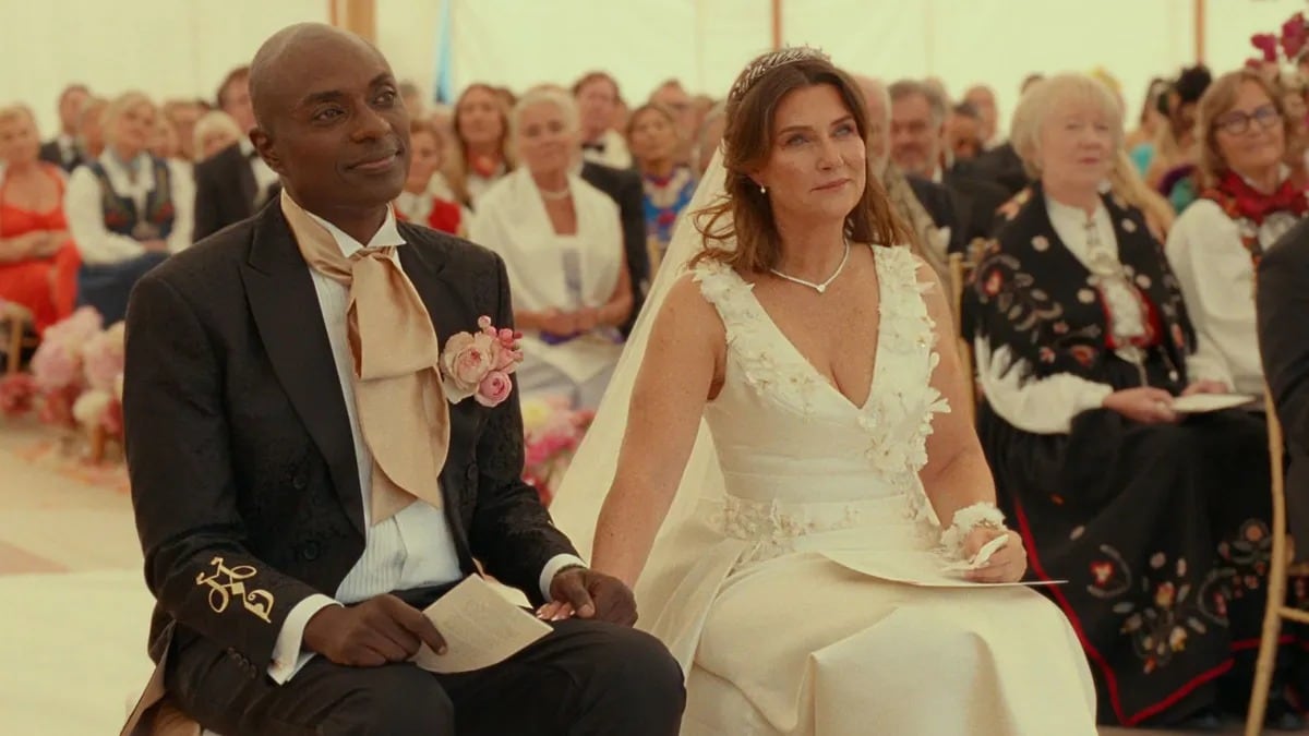 Marta Luisa de Noruega y Durek Verrett, el día de su boda. (Netflix)