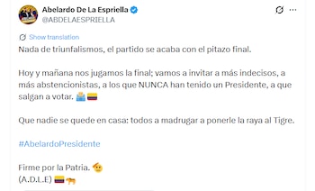 El candidato señaló que la campaña no debe distraerse en discusiones en redes sociales y advirtió sobre el riesgo de la confianza excesiva en el ambiente previo a la votación - crédito @ABDELAESPRIELLA/X