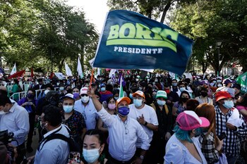 Partidarios del candidato presidencial chileno