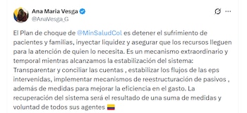 Las autoridades esperan beneficiar a los usuarios - crédito @AnaVesga_G / X