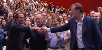 Aznar y Rajoy en el primer mitin de precampaña del PP para las elecciones del 29N (Partido Popular)