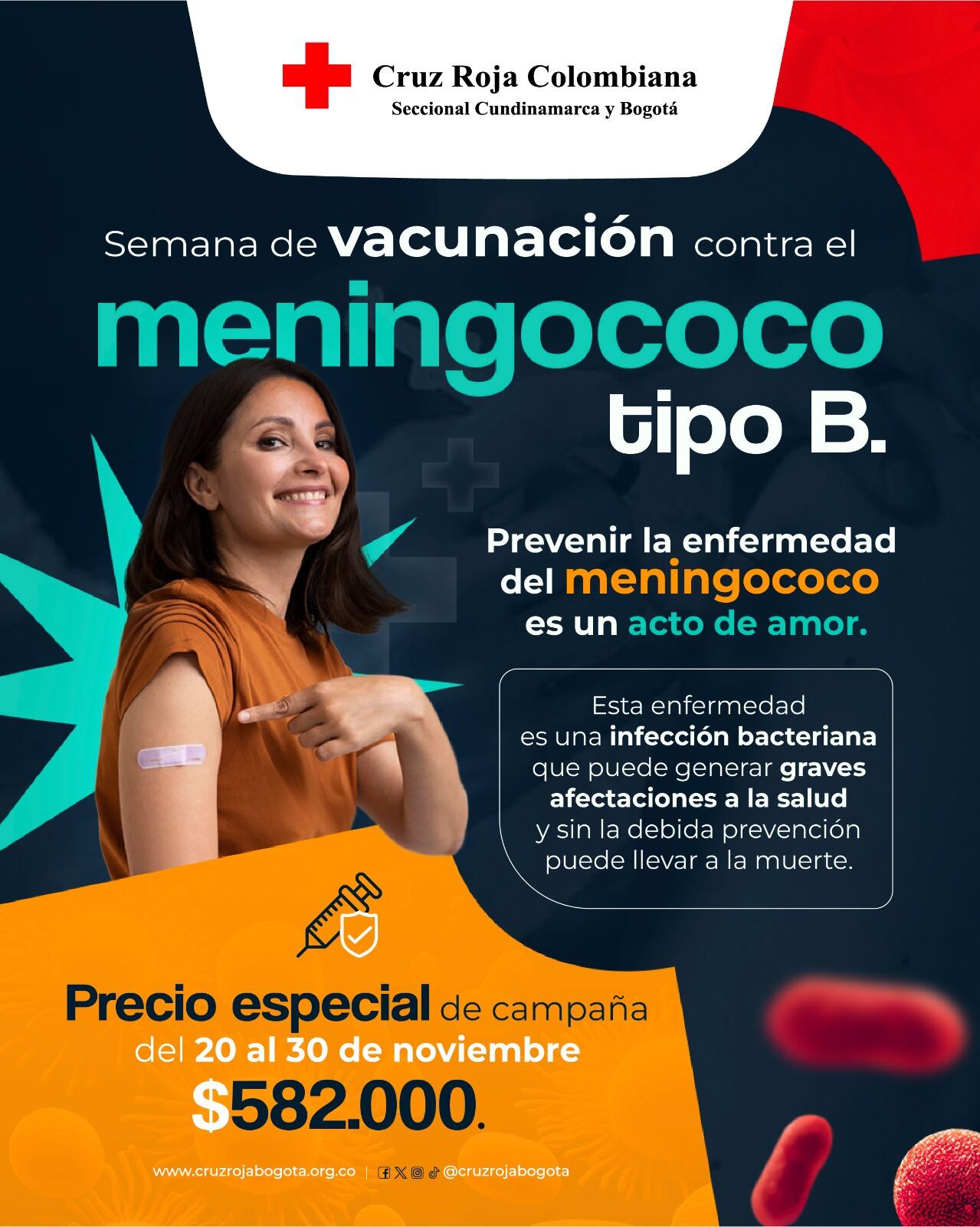 La campaña contra el meningococo tipo B busca frenar la propagación de la bacteria Neisseria meningitidis, causante de meningitis y septicemia - crédito Cruz Roja