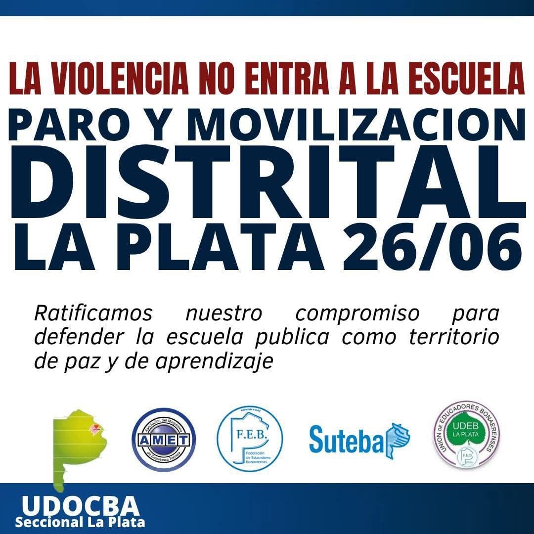 Varios gremios docentes se reunirán en la Plaza Moreno a partir de las 10 horas