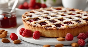 La tarta Linzer con mermelada