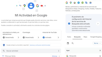 historial de Google - historial - Google - caché - cookies - tecnología - 21 de octubre