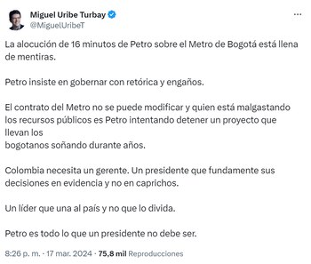 El senador del Centro Democrático