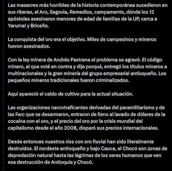 Gustavo Petro - crédito @petrogustavo/X
