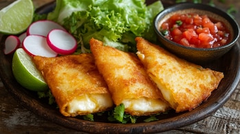 Tortillas mexicanas, queso derretido, comida tradicional, salsa casera, ensalada fresca, platillo sabroso, antojitos mexicanos. - (Imagen Ilustrativa Infobae)