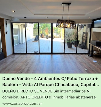 El departamento que Adorni tiene a la venta en Parque Chacabuco