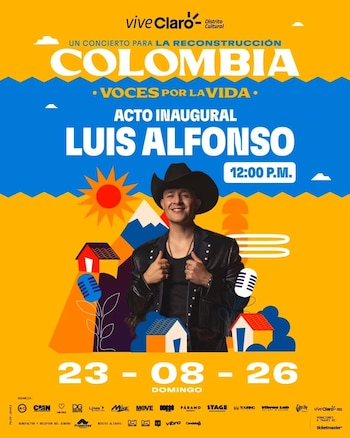 Luis Alfonso será el encargado de dar la apertura de 'Colombia: Voces por la Vida' en el Vive Claro - crédito @viveclaro_co/Instagram
