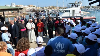 El papa Francisco en Lampedusa