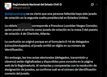 Registraduría - crédito @Registraduria/X