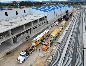 El patio taller El Corzo en Facatativá se posiciona como el corazón operativo del RegioTram y suma un 45% de avance en su construcción - crédito Gobernación de Cundinamarca