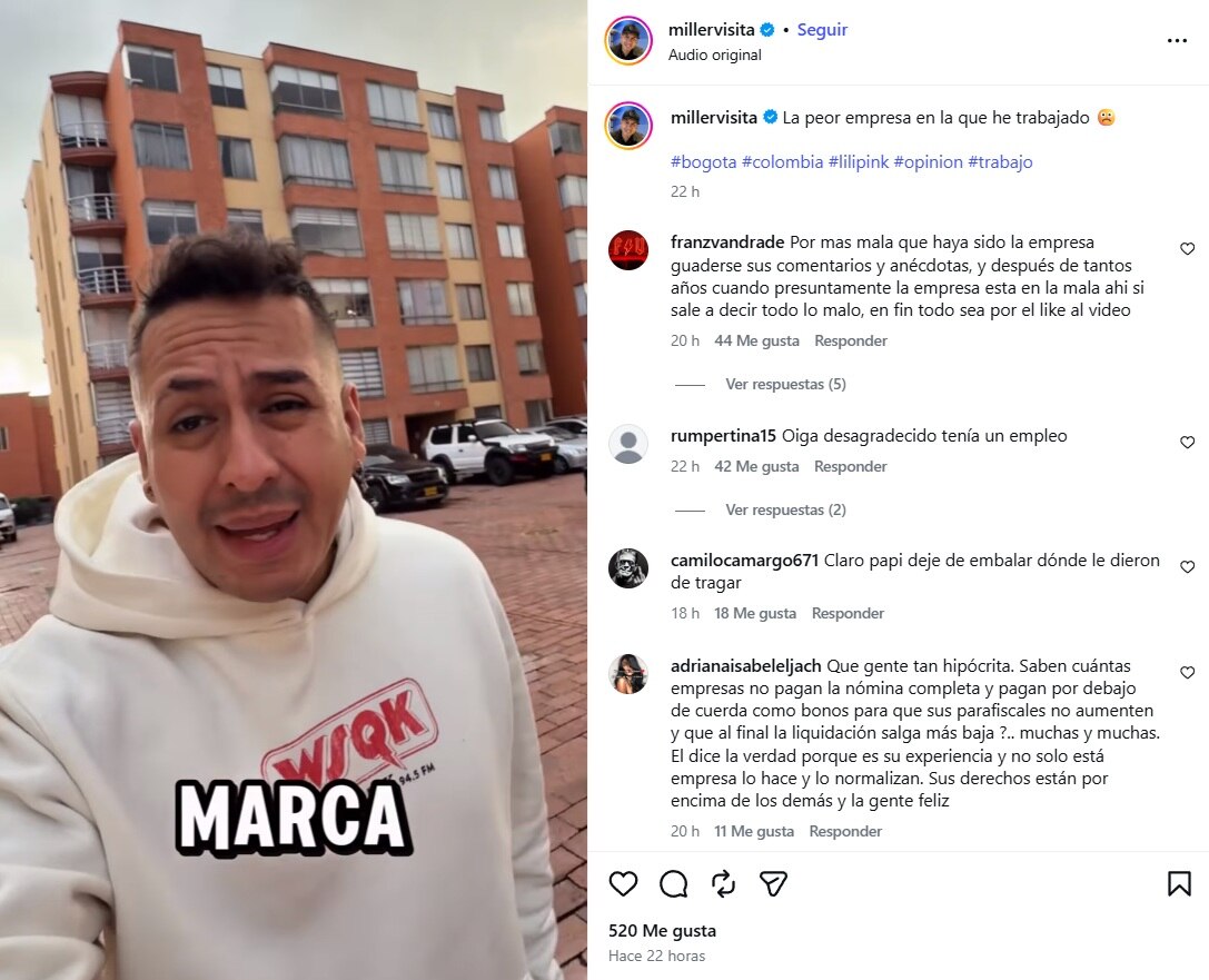El influencer Miller Arango revela cómo Lili Pink le pagaba parte del salario en efectivo sin justificar — image 3
