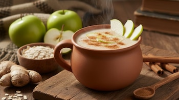 Atole de manzana verde, avena