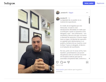 El abogado señaló que los comentarios del 'Abogado Degenerado' cruzan los límites éticos - crédito @jrendon15/Instagram