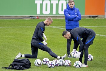 Un entrenamiento de la selección