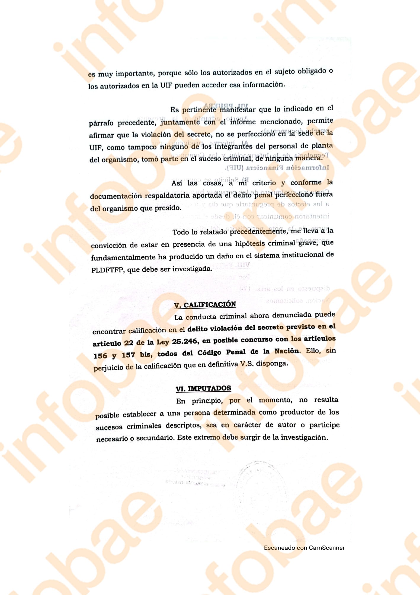 La calificación y los posibles imputados