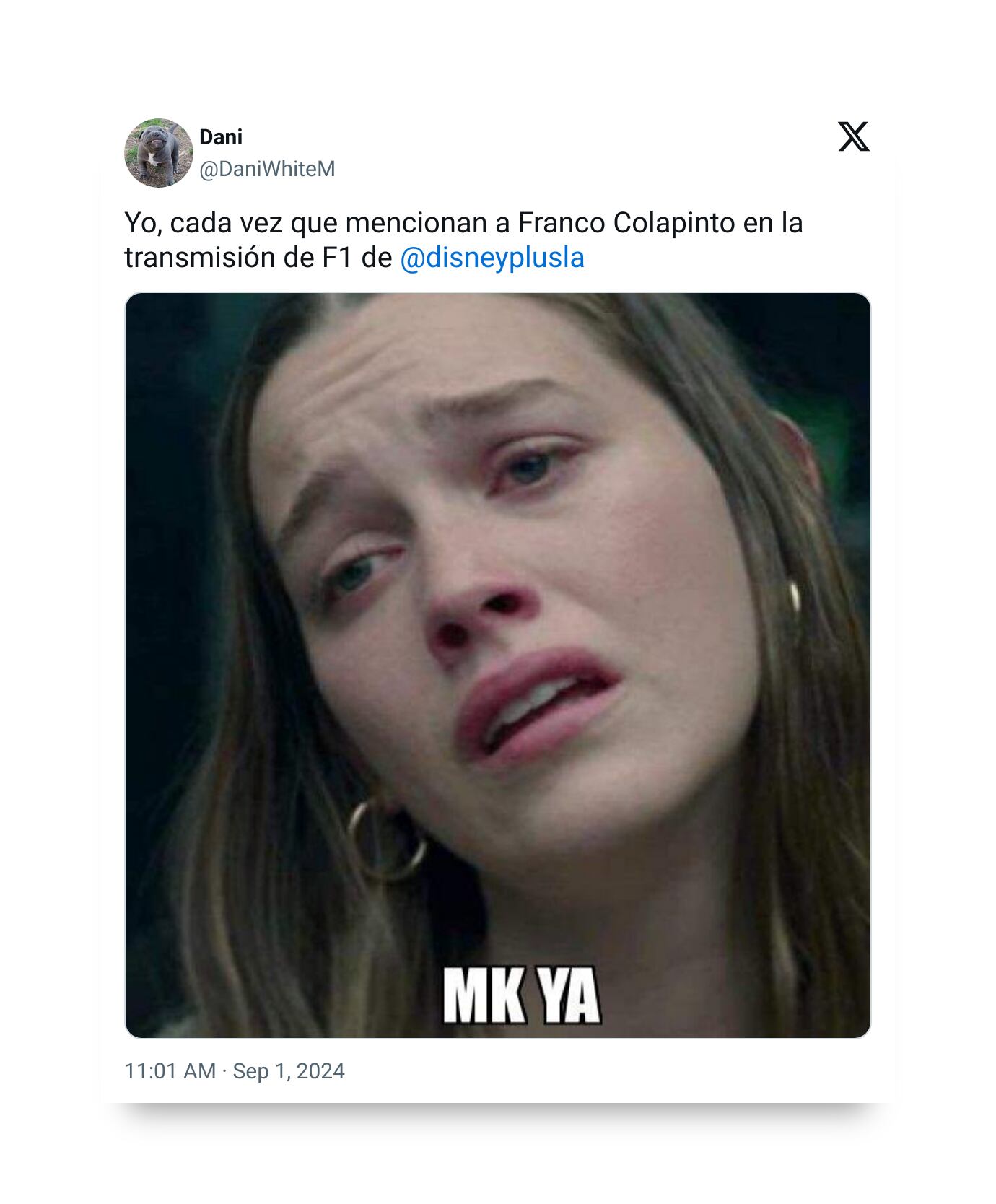 memes de la primera carrera de Franco Colapinto en la F1