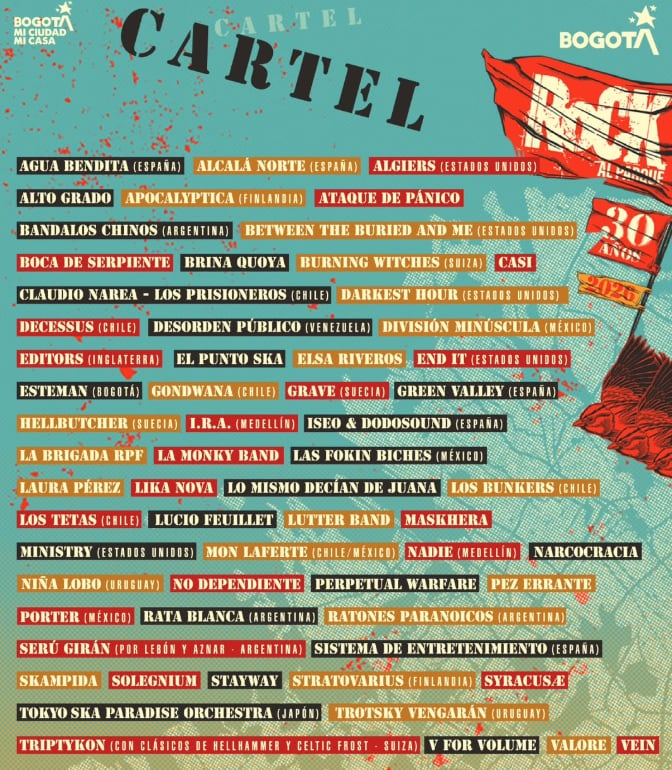 Rock al Parque celebrará 30 años con más de 60 bandas nacionales e internacionales en cuatro escenarios - crédito @rockalparqueoficial/ Instagram