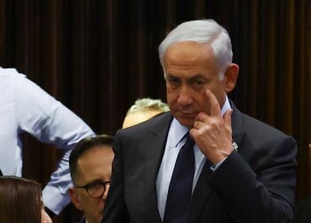 Netanyahu durante una sesión del