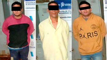 Los tres motochorros detenidos.