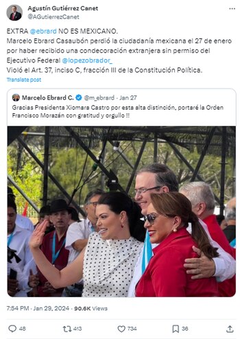 El embajador en retiro refirió