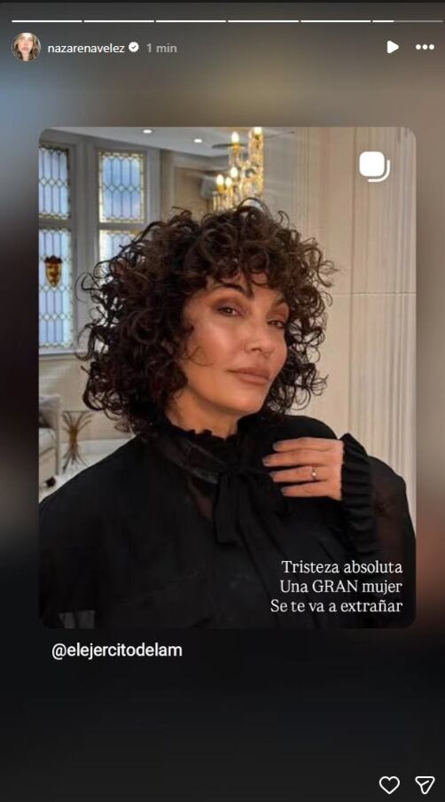 Nazarena Vélez escogió una de las imágenes que más se repitieron de Ernestina Pais para despedirse