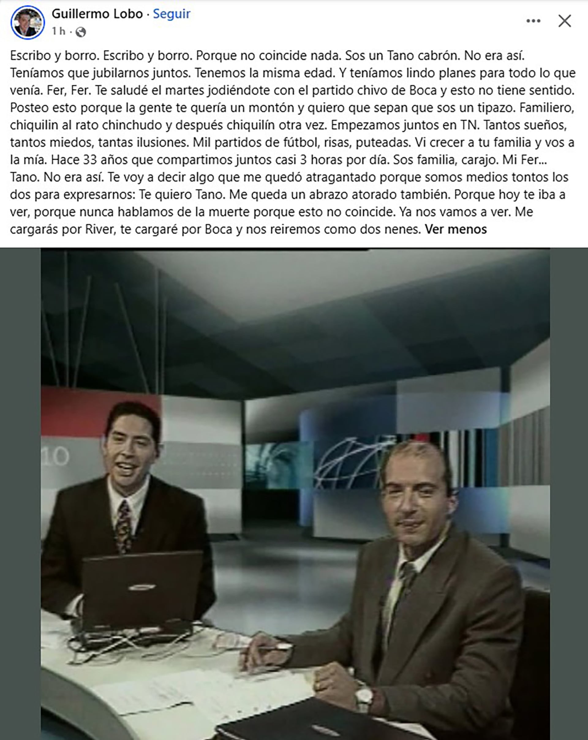 La despedida a Fernando Confessore