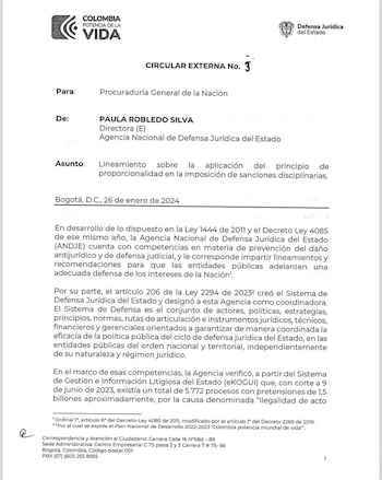 Agencia Jurídica del Estado cuestiona