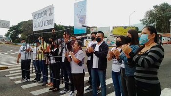 Activistas de Fundaredes protestaron para exigir la liberación de Javier Tarazona