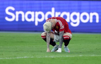 La reacción de Garnacho durante