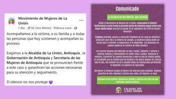 El Movimiento de Mujeres de La Unión exigió claridad sobre las medidas institucionales y acompañamiento para la víctima - crédito