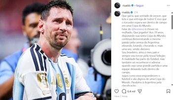 La publicación de Rivaldo dedicada a Messi