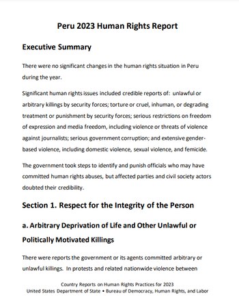 Documento del Departamento de Estado